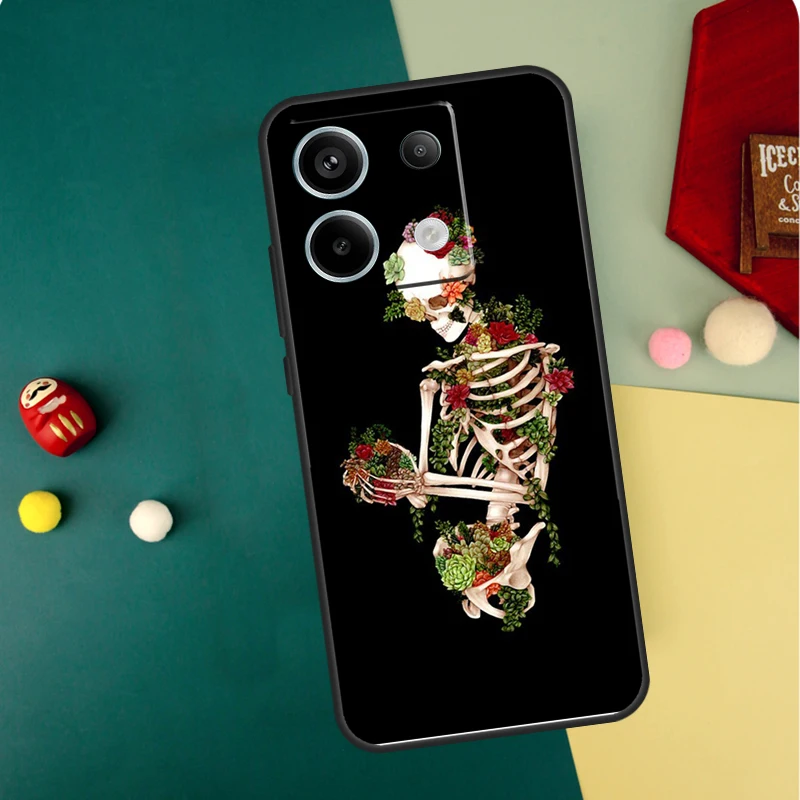 Skull Bones Botany Case For Xiaomi Redmi Note 13 11 8 9 10 12 Pro 12S 11S 10S 9S Redmi 13C 9C 10C 12C Cover