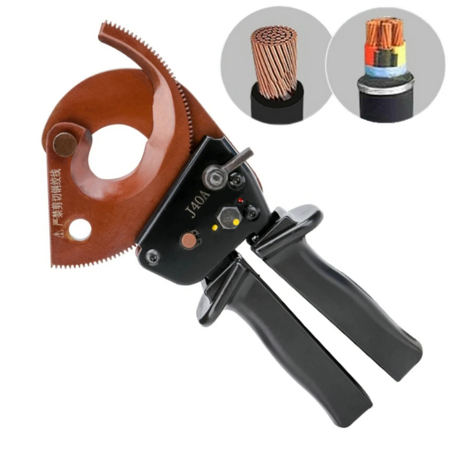1Piece Ratcheting Cu/Alu Cable Cutter Pliers Rotating Blade Head For Cutting Max 300mm² Cu/Alu Cable