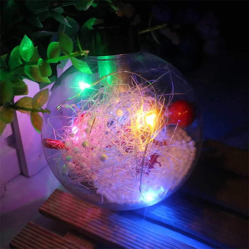 Luci a LED in plastica trasparente all'ingrosso di Natale Luci colorate interne da 8 cm Puntelli per fotografia interna