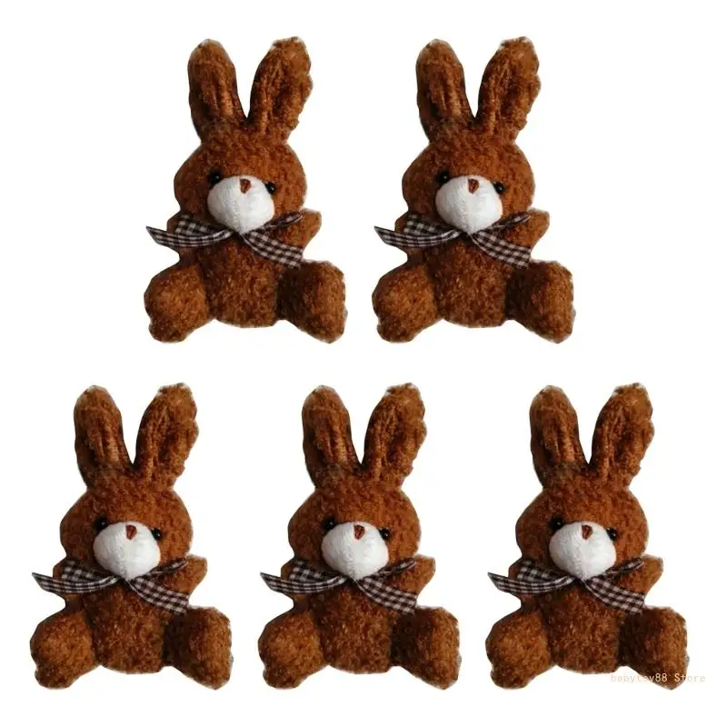 Y4UD Easter Bunny Figurine Rabbit Lovely Keychain Pendant School Bag Accessories