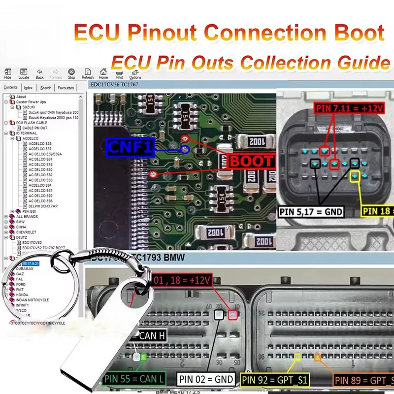 Ecu Pinout اتصال التمهيد Ecu PinOuts جمع obd2 مسح إصلاح ملفات البرمجيات دليل المبتدئين إلى ECU مخطط الأسلاك القابل للتحرير #3