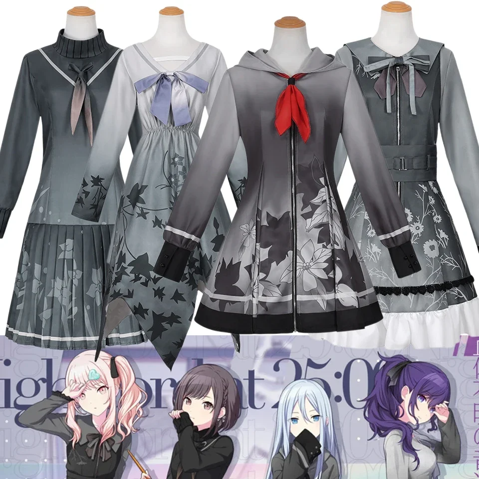 

Yoisaki Kanade Cosplay Anime Project Sekai Colorful Stage Clothing Costume Uniform Women Hooded Dress Outfits for Party Set