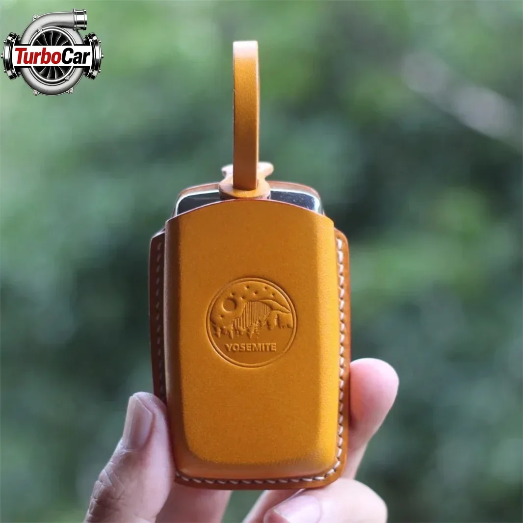 

For Land Rover Discovery Range Rover Aurora Genuine Leather Handmade Key Case Full Cover Protector For Jaguar Car Key Shell