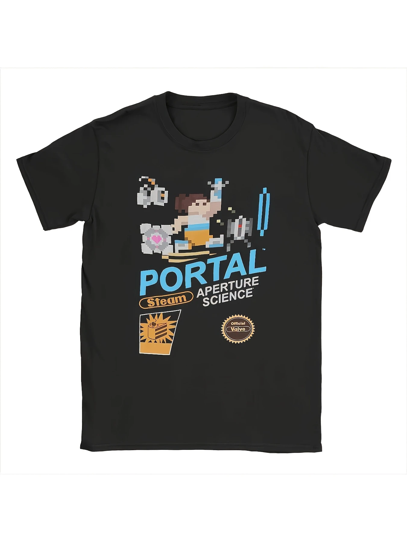 Portal 2 8-Bit T-Shirt Casual Shirt, Unisex Pure Cotton Streetwear Shirt  men clothing vintage t shirt graphic t shirts
