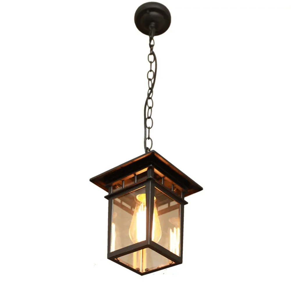 Vintage E27 Outdoor Waterproof and Rust-proof Courtyard Lamp Corridor Aisle Balcony Chandelier Villa Garden Pendant Light