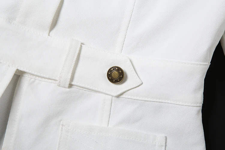 Weird Puss Damen-Mantel mit einreihiger Knopfleiste, O-Ausschnitt, lange Ärmel, Freizeit, schmal geschnitten, Büro-Stil, schlicht, klassisch, Herbstmode, schick, Streetwear – Detail 8