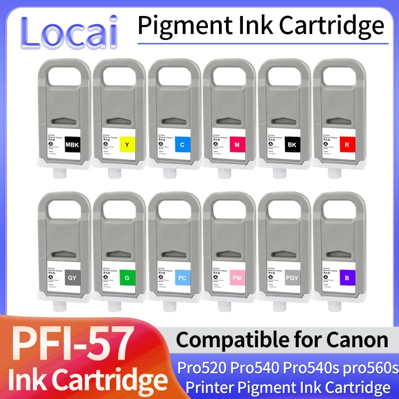 PFI57 PFI-57 Pigment Ink Cartridge With Chip Compatible For Canon Pro520 Pro540 Pro540s pro560s  printer With Pigment Ink Color