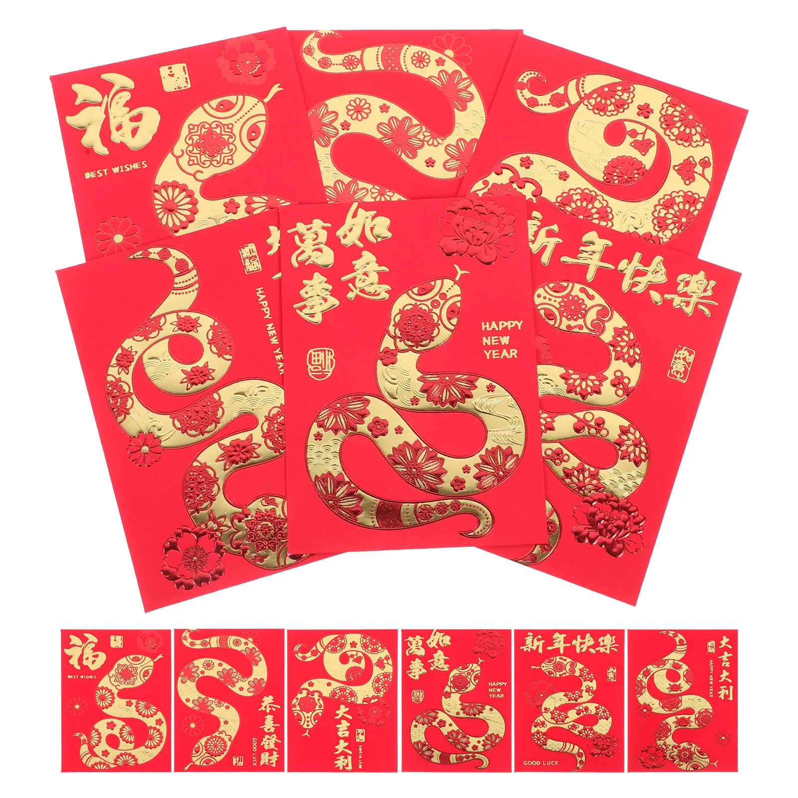 

36pcs 2025 Chinese Snake Year Red Envelopes Birthday Spring Festival Red Packet Traditional Lucky Money Pockets New Year Gifts