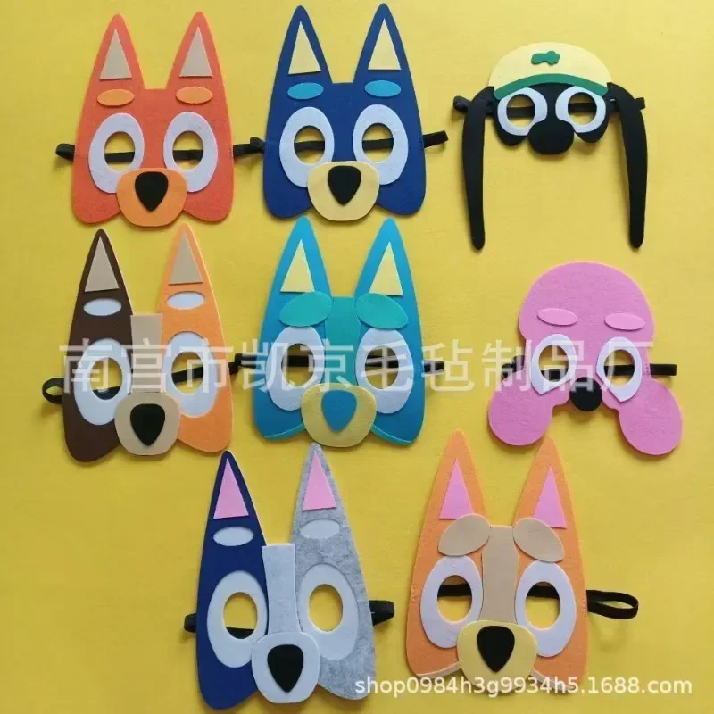 Blueys Felt Mask Anime Bingo Dog Children Eye Mask Holiday Birthday Party Animal Masks Decoration Boys Halloween Christmas Gift