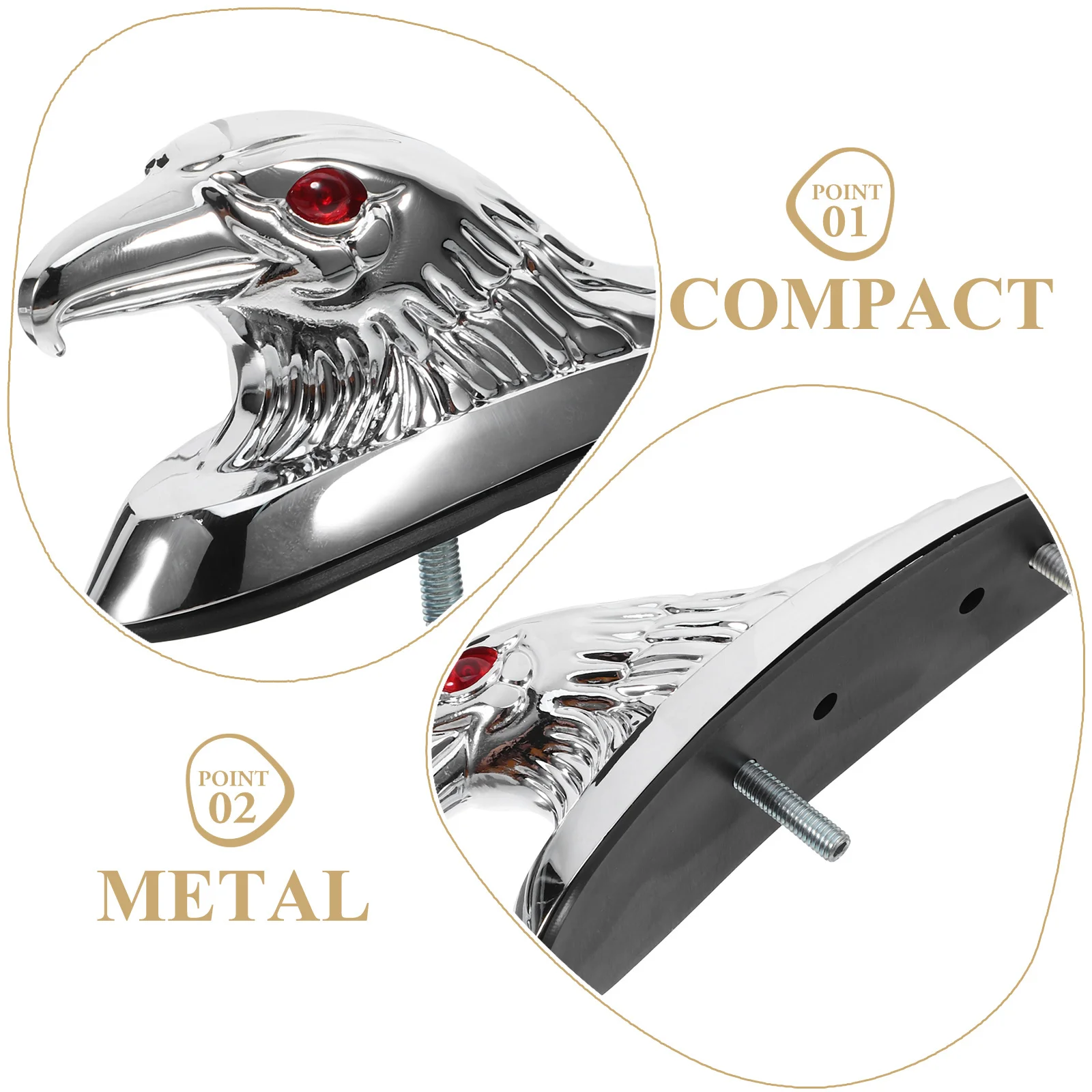 Adlerkopf-Ornament aus Metall für Motorrad-Kotflügel-Dekoration, langlebige Zinklegierung, einzigartiges Design, einfache Installation, modischer Look