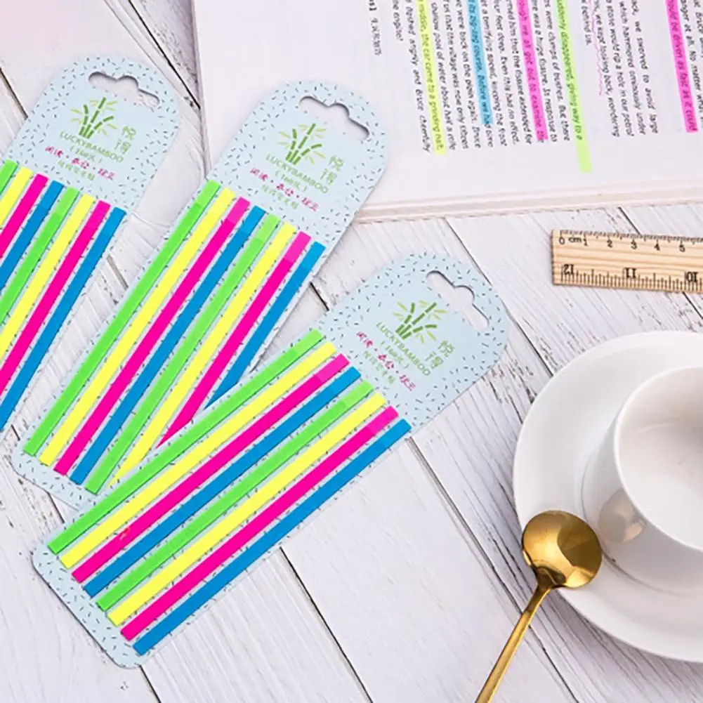 160 buah/set Tab indeks bendera neon Index Tab bendera PET Tape halaman Marker papan Memo catatan lengket alat tulis perlengkapan kantor