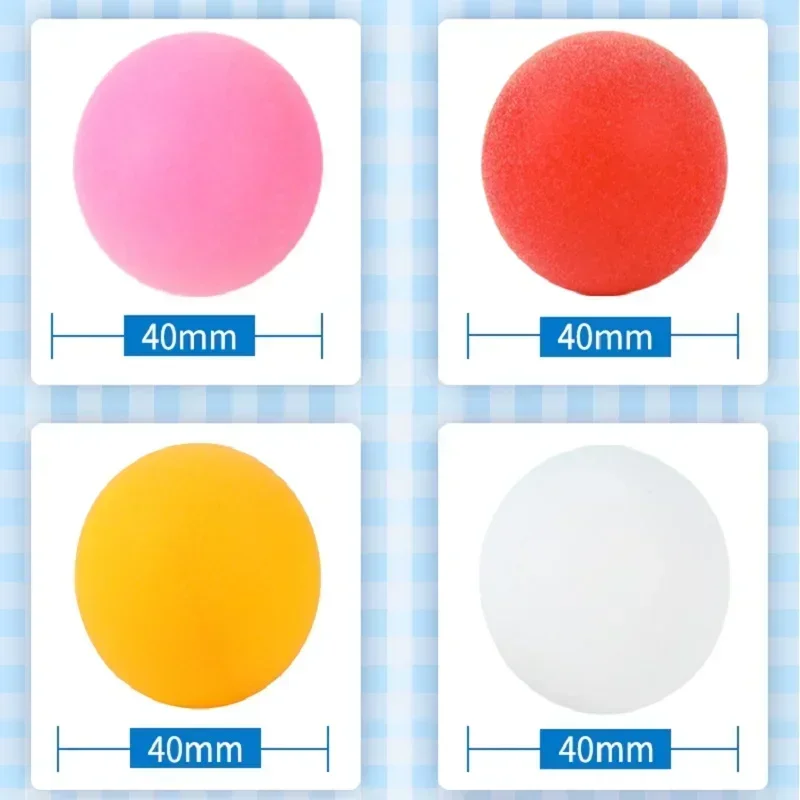 50pcs Colored Ping Pong Balls 40mm Entertainment Table Tennis Ball Mixed Colors for Lottery Game Outdoor Activity Supplies