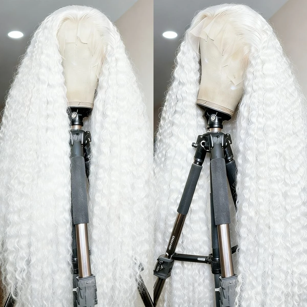 

Белый синтетический парик с глубокими волнами и HD-кружевом 13x4, для повседневной носки, вечеринок, косплея, K-Pop парик