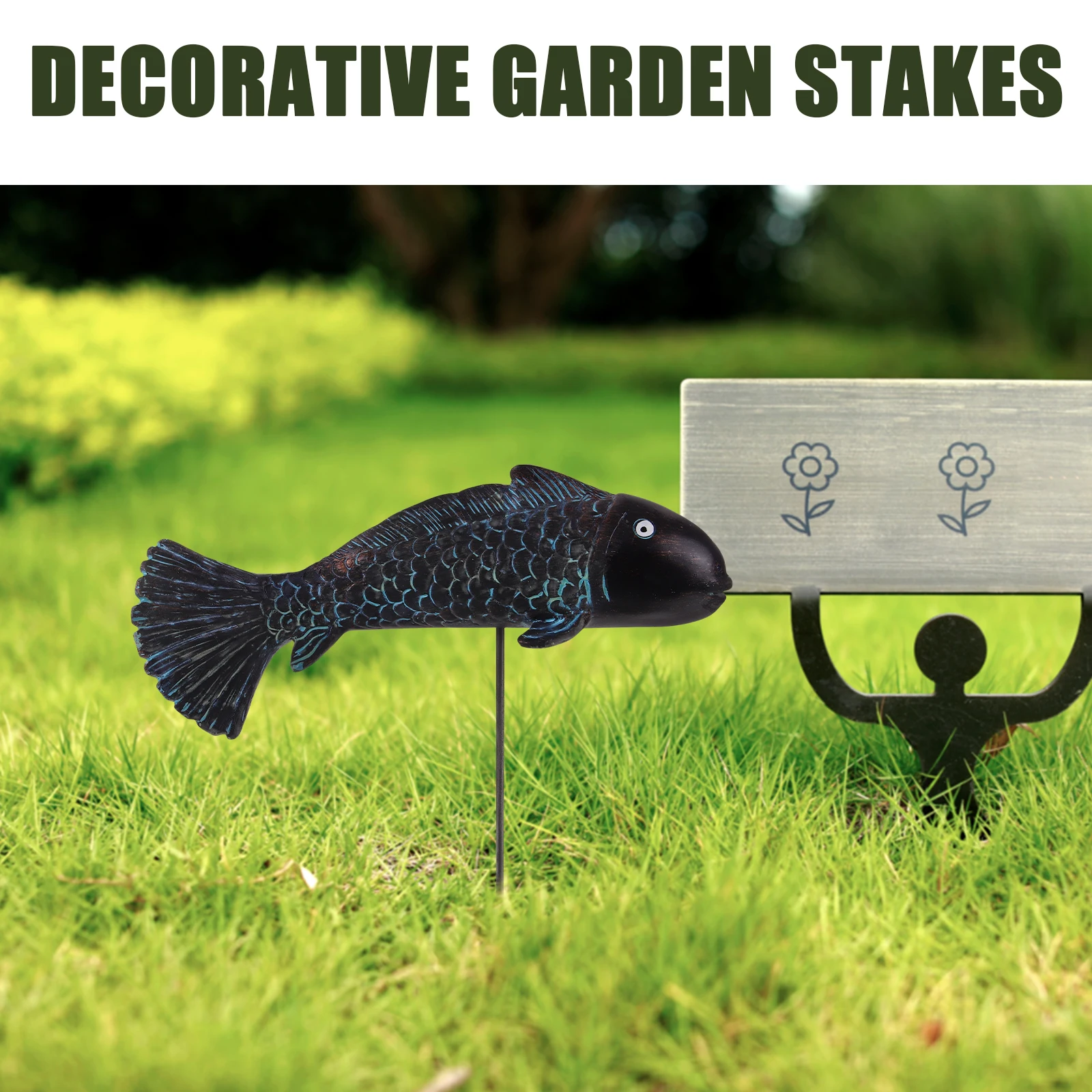 

Simulated Koi Fish Stake Realistic Resin Lawn Ornament Durable Garden Decor Fish Yard Art Outdoor Decorative Statue