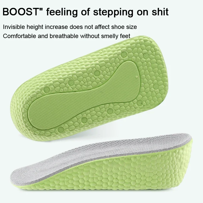 1.5-3.5cm Height Increase Insole Invisible Inner Heightening Pad Sneaker Half Cushion Sports Shoes Pads for Men Women Insoles