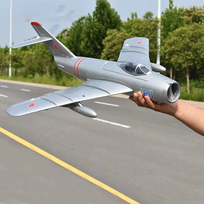 リモートコントロール航空機モデル,固定翼航空機,ジェット戦闘機,rc飛行機,屋外玩具,ギフト,mig 17,50mm,edf,50mm