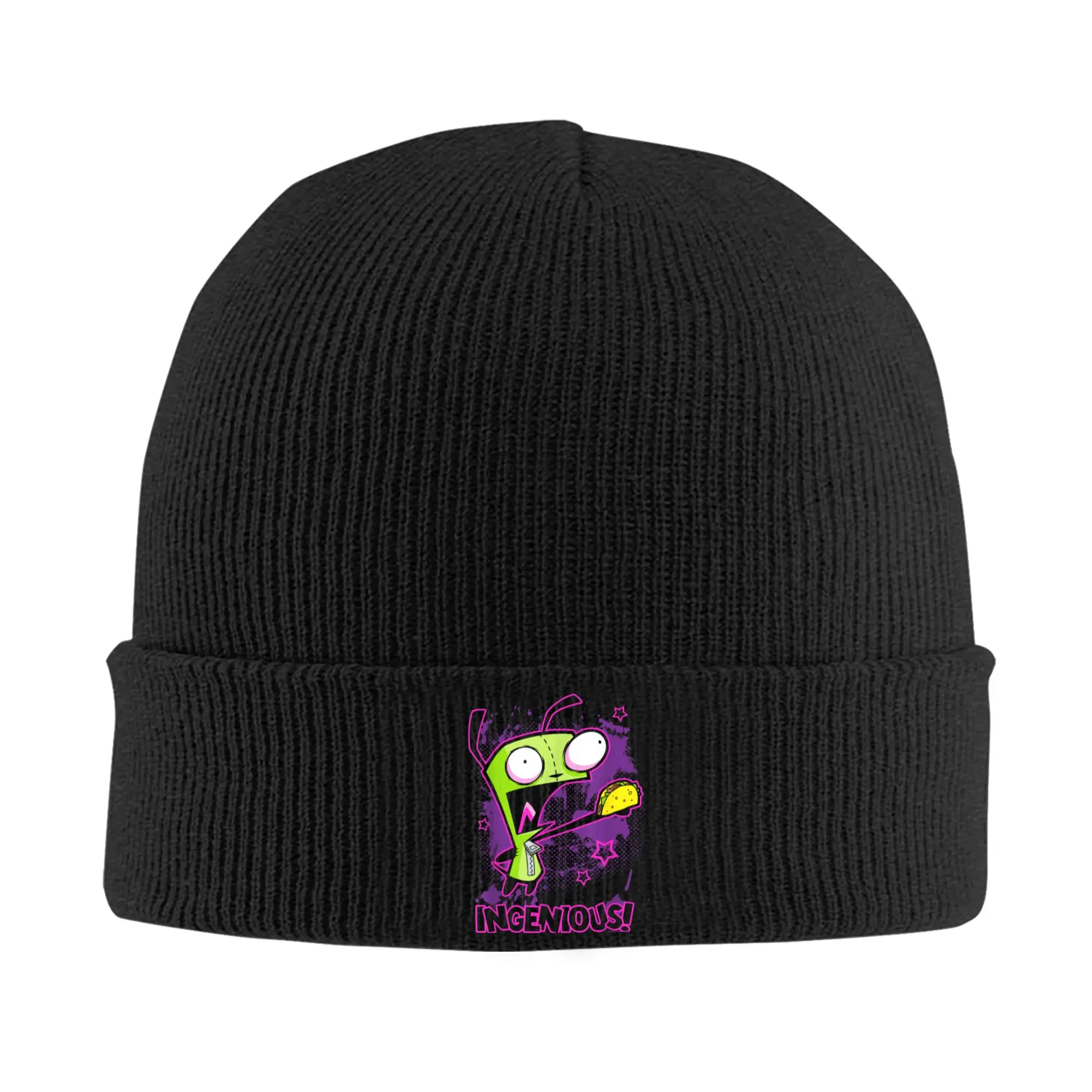 Invader Zim Taco Gir Y2K Cartoon Knitted Hat for Women Men Beanie Autumn Winter Hat Acrylic  Warm Caps