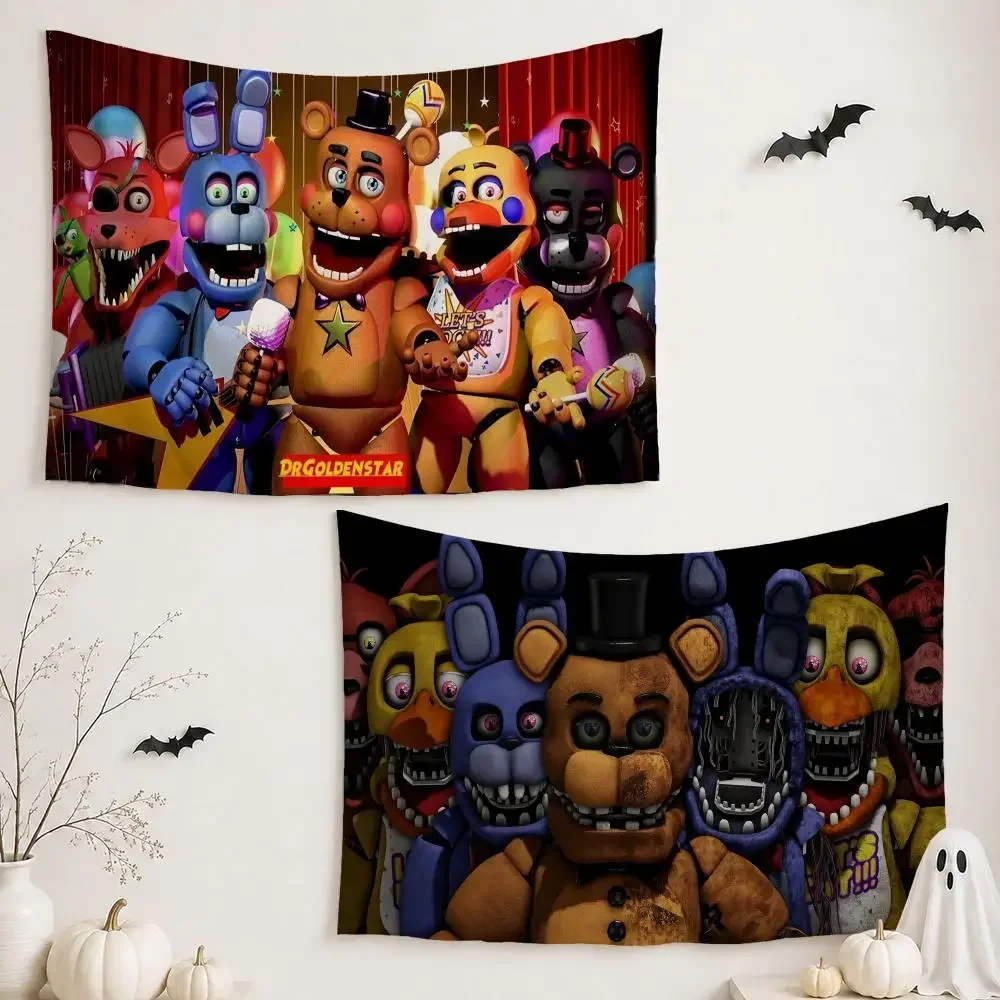 Game F-Five Nights at Freddy's Tapestry Wall Hanging Tapestry Aesthetic Room Decor Banners for Bedroom Living Room Outdoor Party