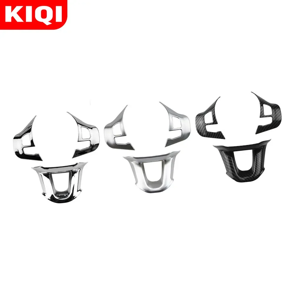 3Pcs/Set Car Steering Wheel Decoration Cover Trim Sticker Fit for Peugeot 2008 208 2014 - 2018 Accessories