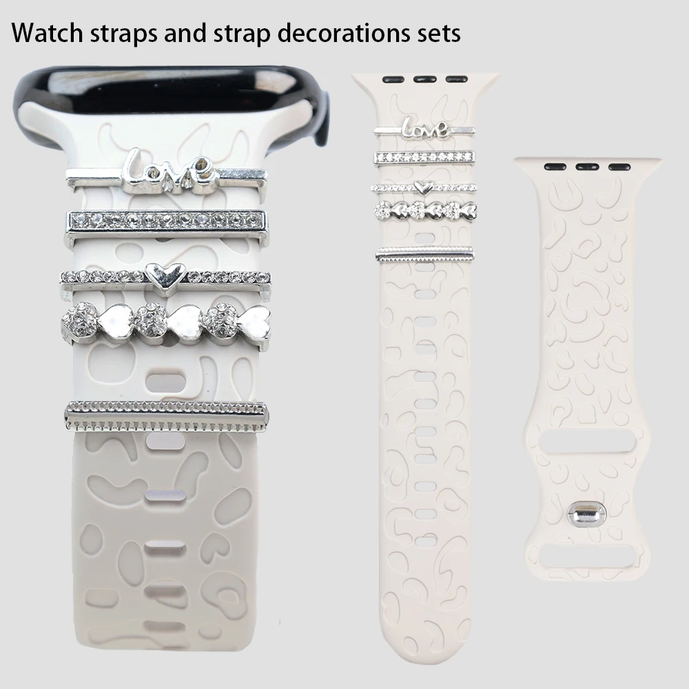 موضة سيليكون حزام ديكور ل سوار ساعة يد آبل زخرفة الديكور المعادن سحر حزام 38 مللي متر 40 مللي متر 42 مللي متر 45 مللي متر #4