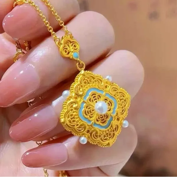 

18-каратное золотого цвета, кулон BPearl Ruyi, ожерелье, комплекты ювелирных изделий для женщин, изысканная цепочка, браслет, кольцо, серьги, ювелирные изделия, подарки