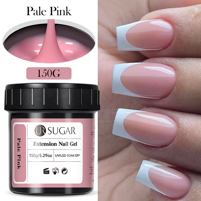 UR SUGAR 150g Soft Pink Quick Builder Nagelgel 6 IN 1 Acrygel für Nagelverlängerung, Selbstnivellierend, ablösbar, UV-LED-Gel