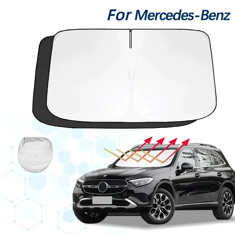 

For Mercedes Benz GLC X253 X254 Windshield Sun Shade Sunshade Sun Visor Protector Foldable Blocks UV Rays Keep Your Car Cooler