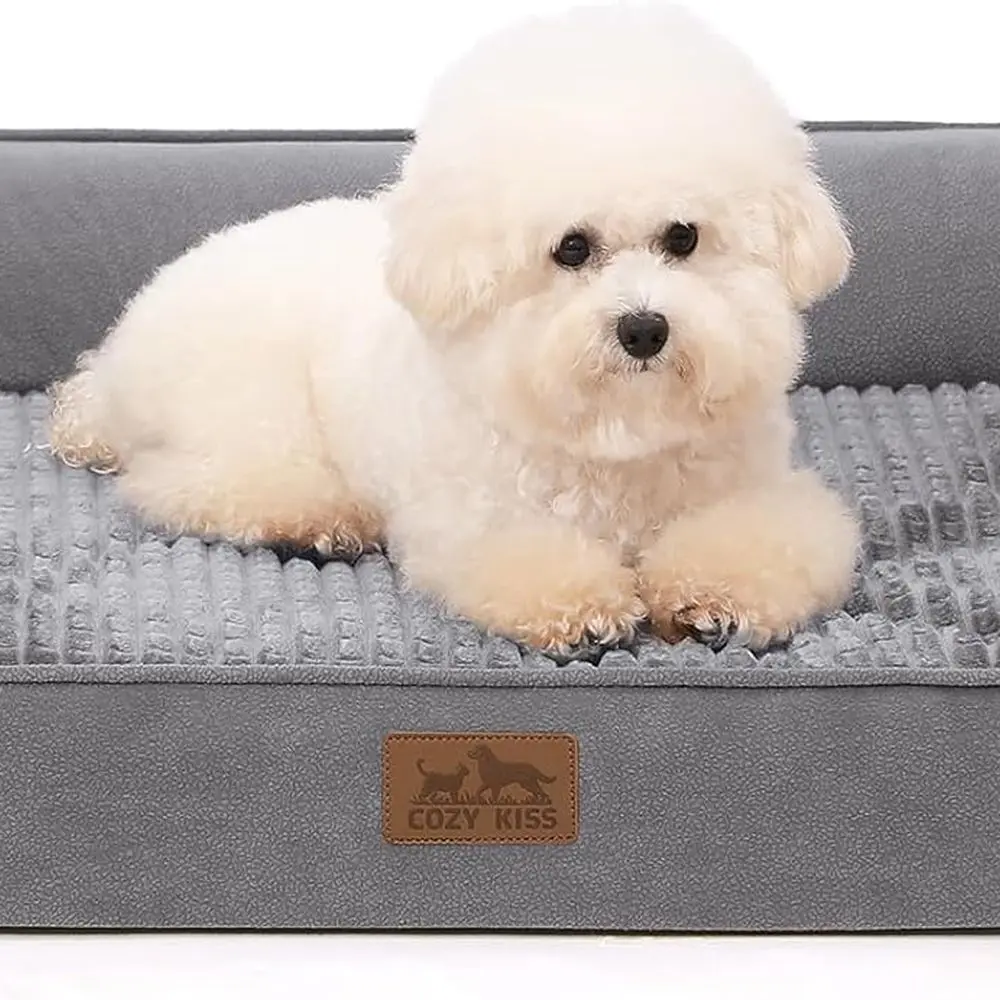 

Orthopedic Dog Beds for Medium Size Dog, Pet Couch for Dog Cat, Supportive Foam Bolster Sofa with Waterproof Lining Cover, Anti-