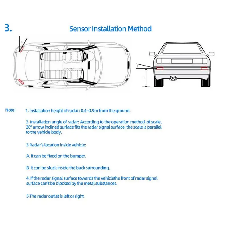 Carro BSD Blind Spot Radar Sistema De Detecção, monitor De Luz De Advertência, Lane Invertendo Sensor, 24Ghz