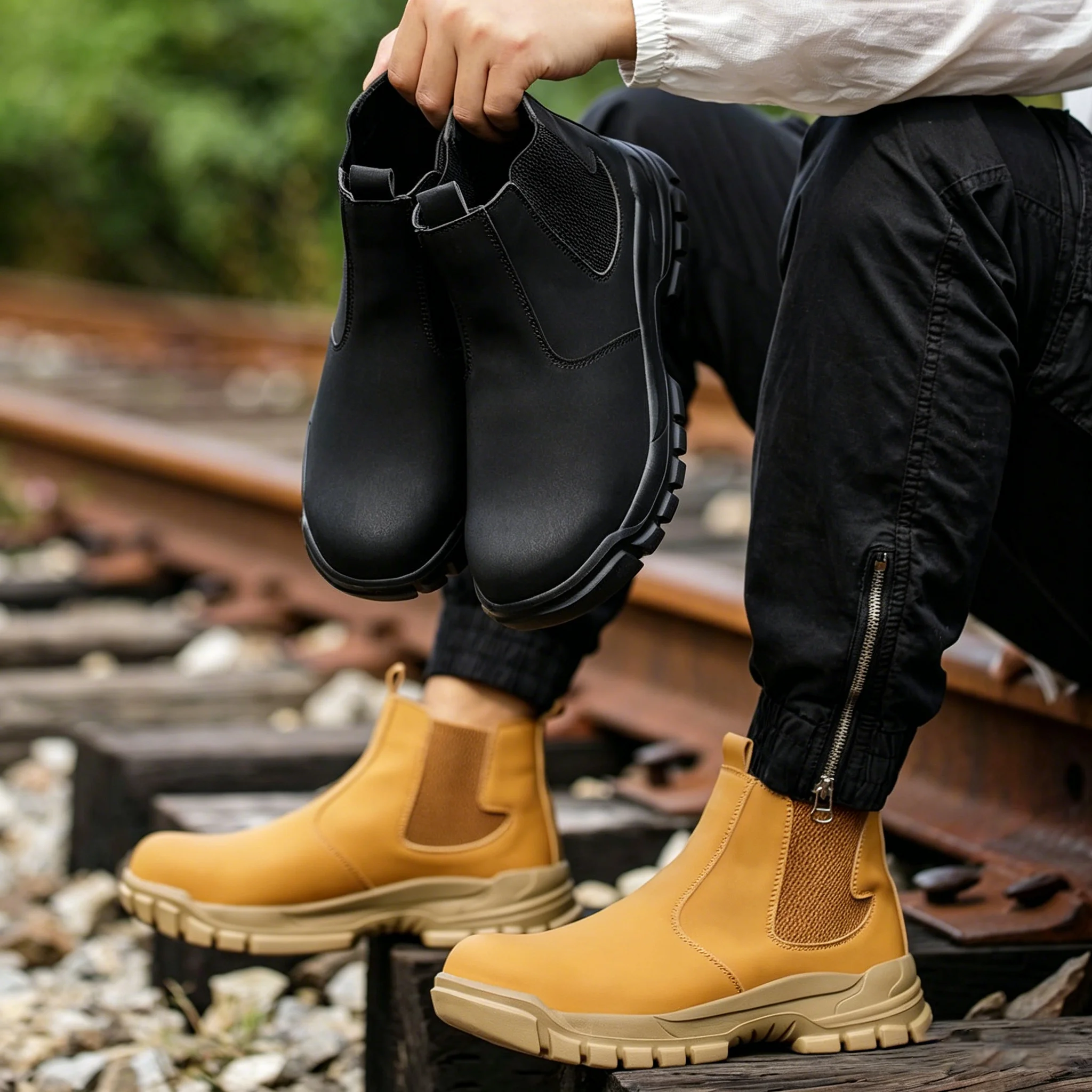 Durable Men's Safety Shoes Fas - Leather Work Factory ulasan dan harga