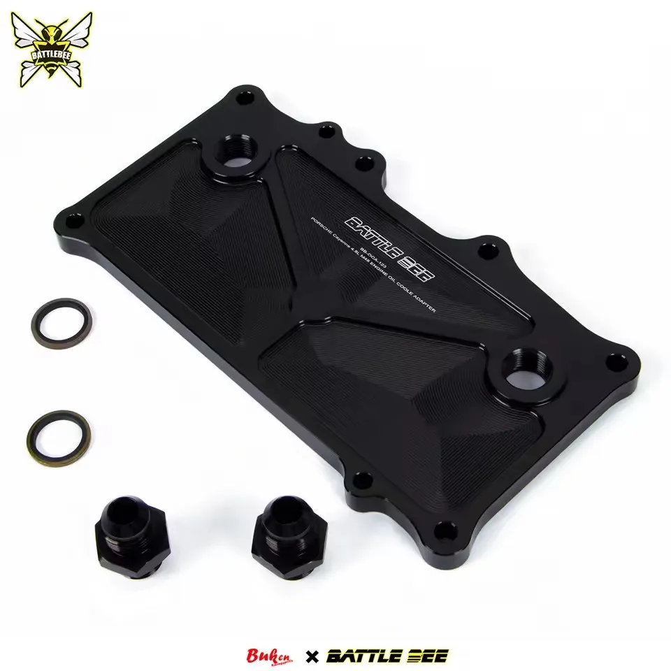 Oil Cooler Adapter With Connectors Oil Filter Sandwich Plate Adapter For PORSHE 07-10 M48 4.8L Engine Automotive Car BB-OCA-123
