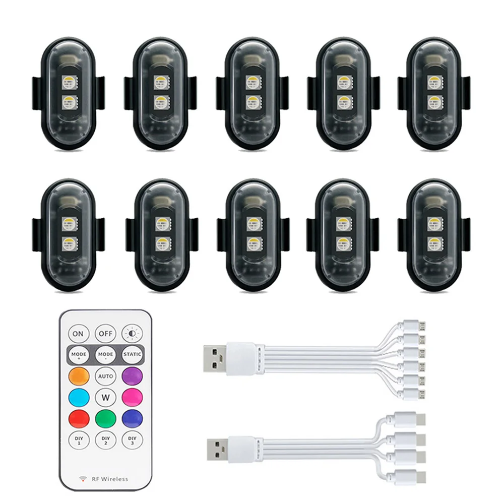 

Wireless Strobe Light 8Color Remote Control Motorcycle Flash Led Anti-collision Waterproof Warning Lamp For Car Bike Aircraft