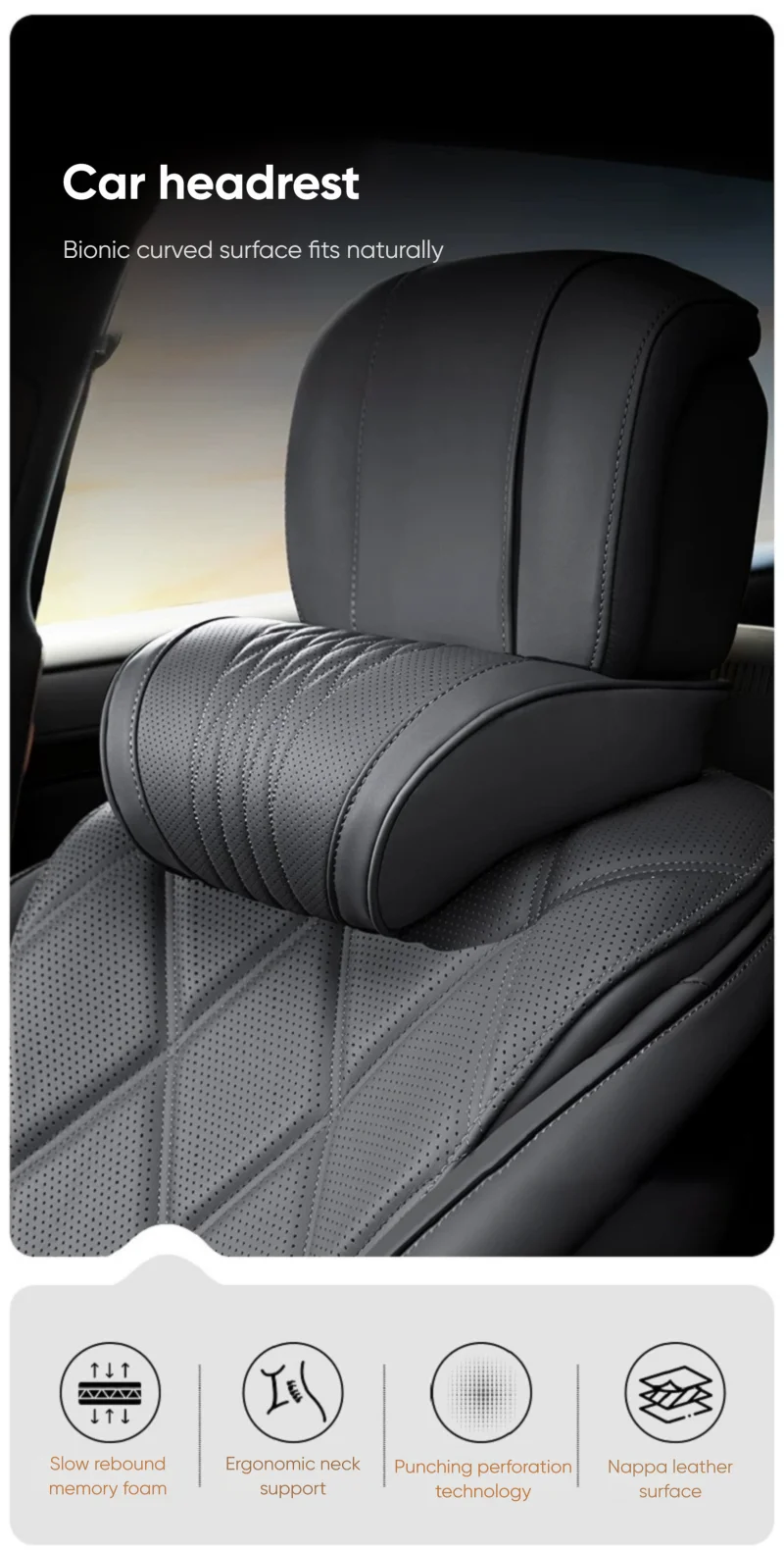 TazerApex Auto-Kopfstütze Universelles Reisekissen 3D Nackenkissen Nackenschutz Weiches Flauschiges Komfortables Nackenkissen Auto-Zubehör – Detail 1