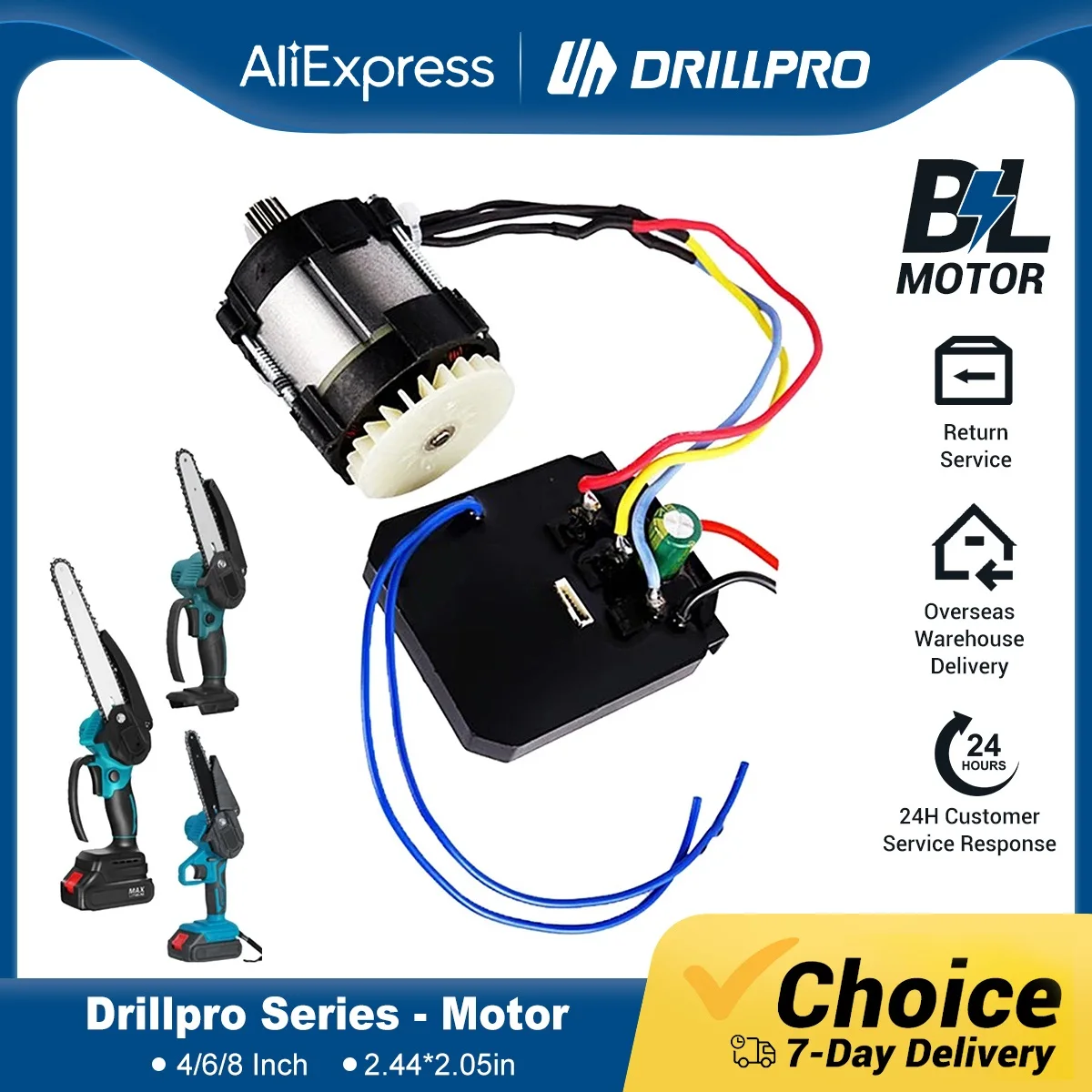 Drillpro Cordless Elétrica Motosserra Atualização Brushless Motor Substituição para Single Handed Saw Ferramenta de Poder 8
