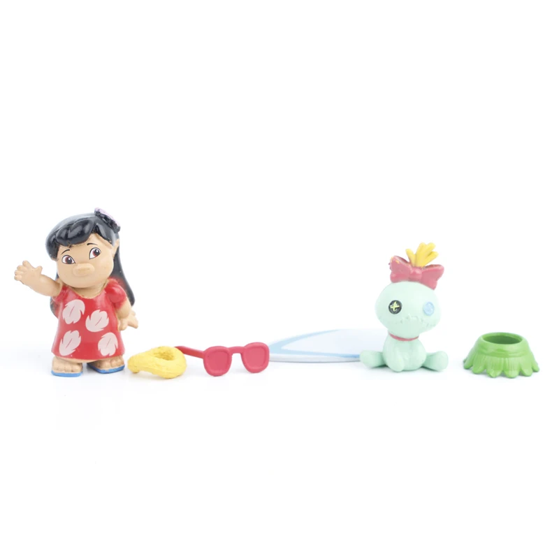 8pcs/set Stitch Scrump Lilo Summer Version PVC Figure Collectible Model Toys for Children 5-8cm