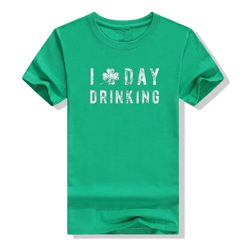 Women's and Men's Fashion I Clover Day Drinking T Shirt Funny Saint Patricks Day Patty Shamrock Tee Tops Streetwear Graphic Tees