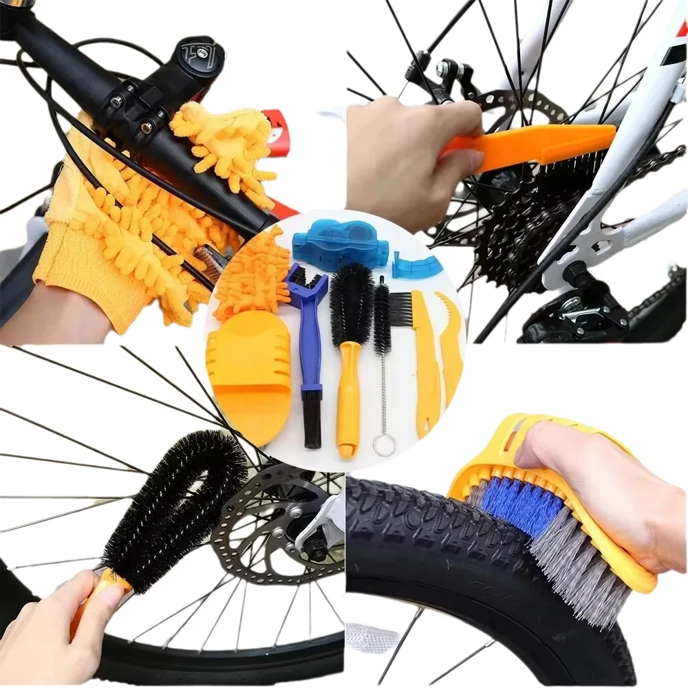AliExpress NONE Portable Chain Cleaner MTB Cycling Cleaning Kit Bicycle Scrubber Brushes Set Bike Wash Repair Tool for Road Cycling