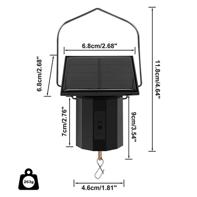 PORK-Solar Hanging Display Motor Rotating Small Motor Solar Energy Wind Spinner Motor Multi-Purposes Rotatable Hook 2Pcs