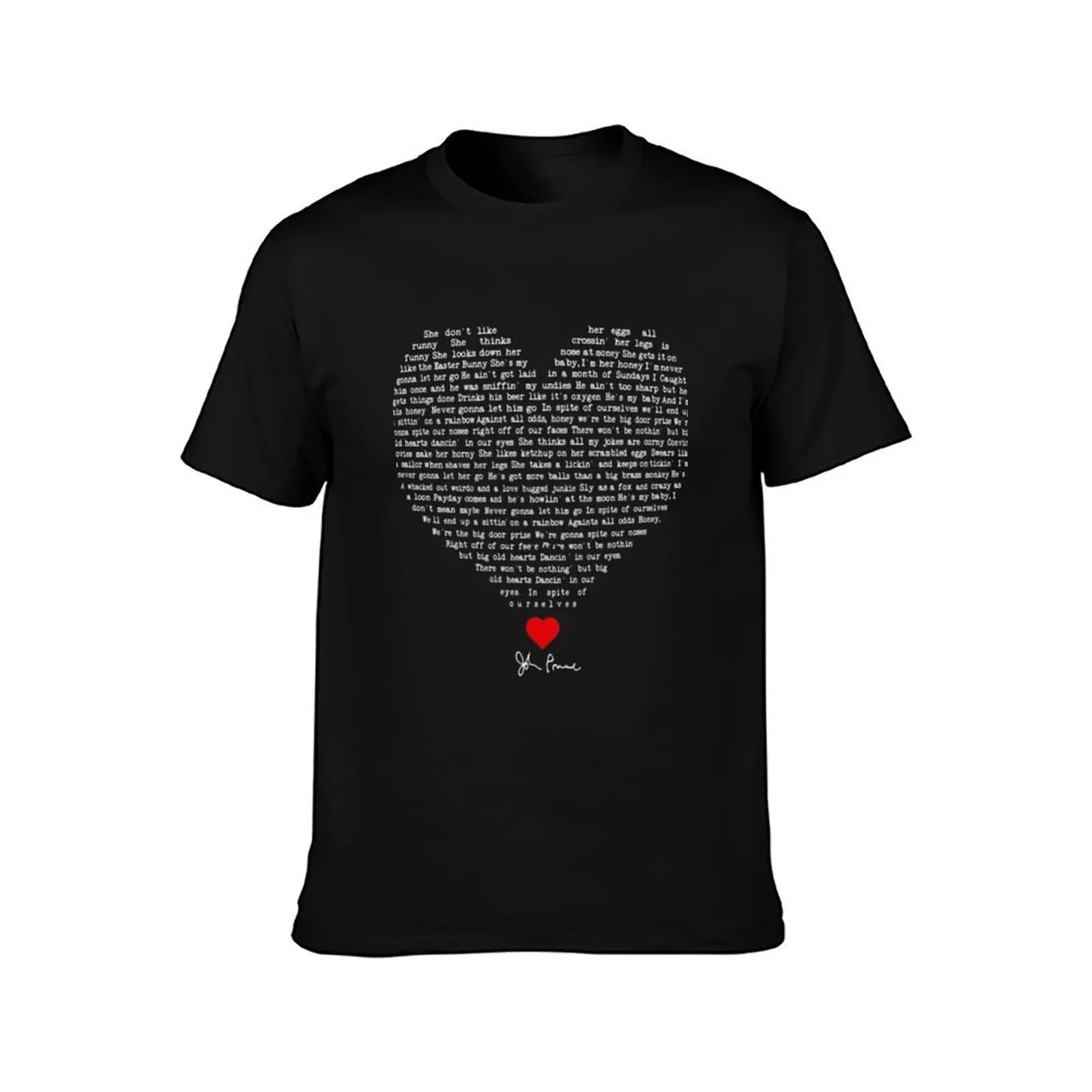 Prine In Spite Of Ourselves Lyric T-Shirt, Summer Casual Cotton Tee, Oversized Streetwear Tops, Vintage Graphic Print