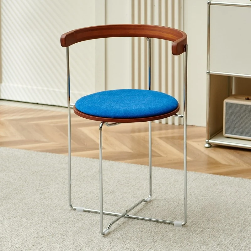 Nordic folding chair retro solid wood dining chair small apartment home leisure back chair modern simple restaurant dining table