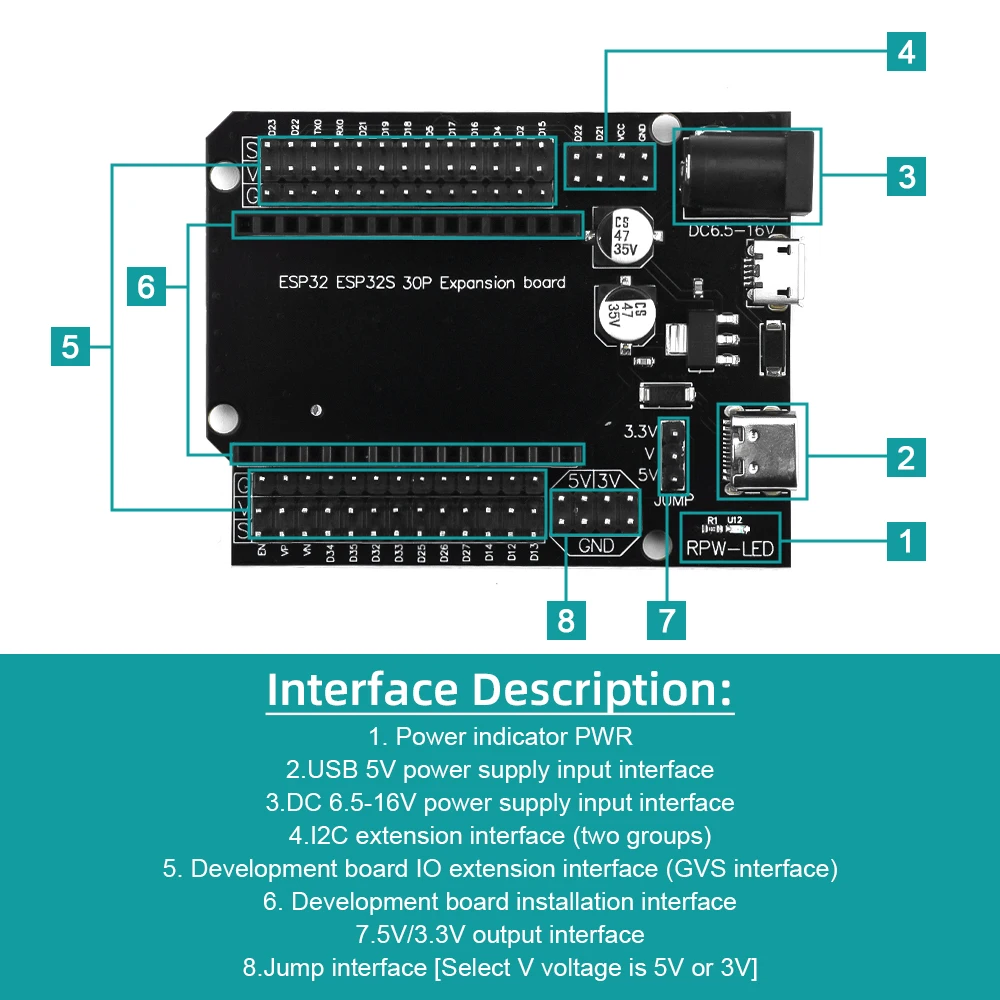 ESP32 Development Board TYPE-C USB Ultra-Low Power Consumption Dual Core ESP32 ESP32S Expansion Board