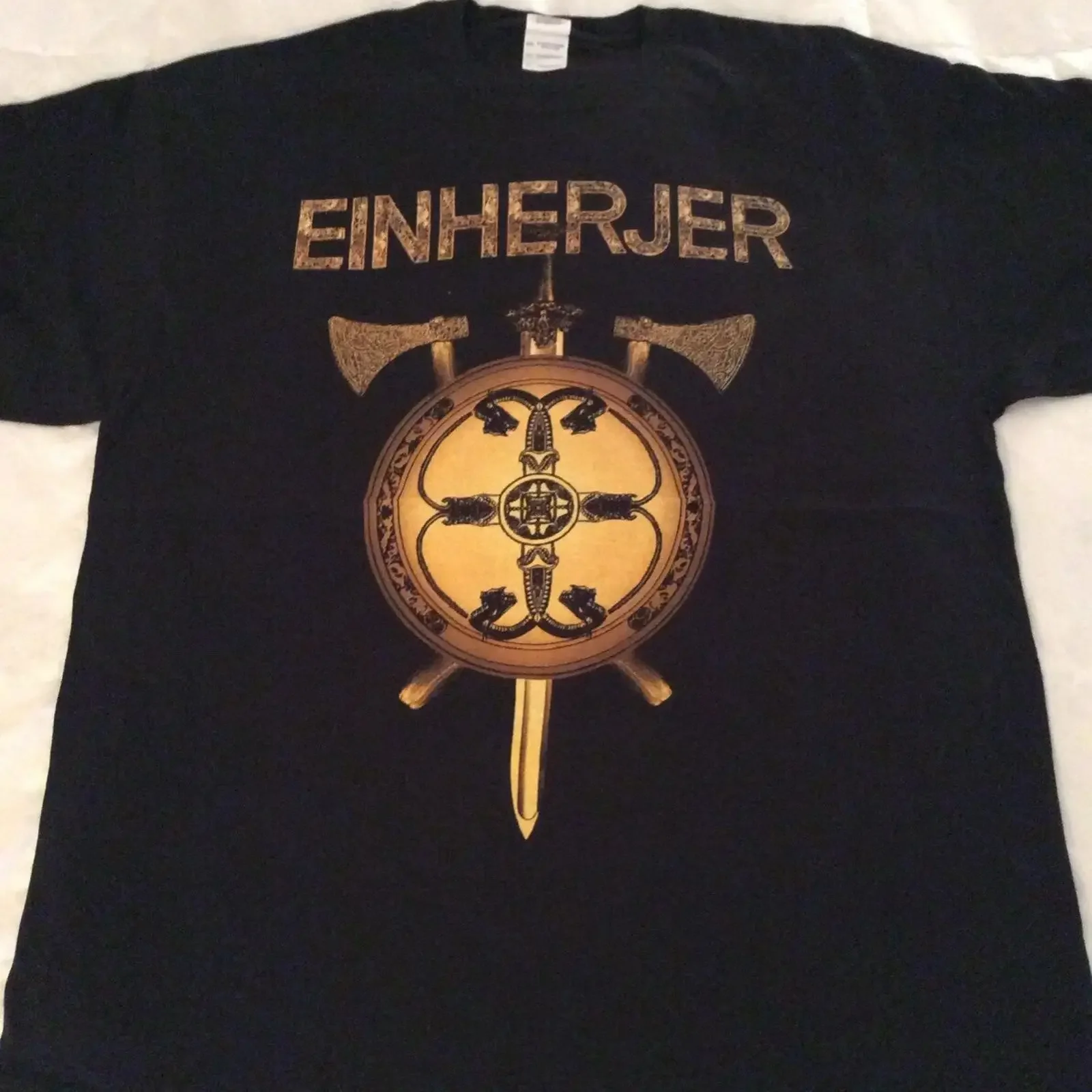 EINHERJER Shield T Shirt XL Azarath The Chasm Inquisition Urgehal Arcturus vintage Washed fashion homme Versatile graphic