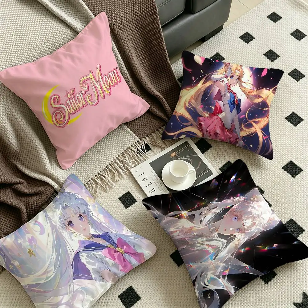 S-Sailores Cute Girl Moon Personalized Pillow Dust Cover Bedroom Kids Party Decoration Pillowcase Birthday Children Gift