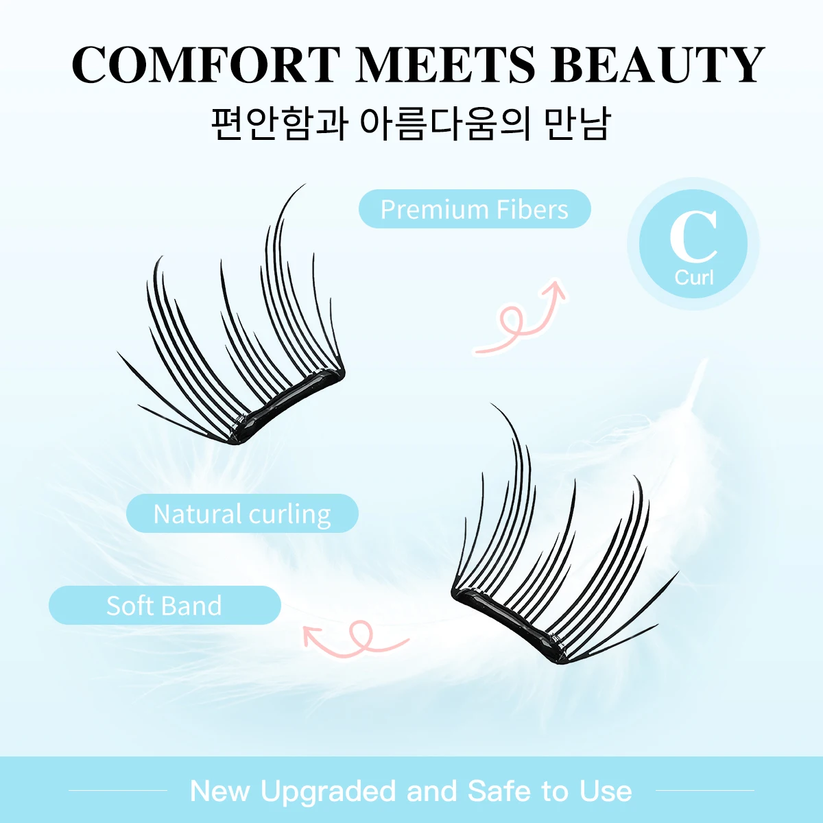 Self-Adhesive Ultra-thin Sheet Series False Eyelashes No-glue Lashes Cluster Zero Touch Feeling Liquid Bond Eyelashes Segmented