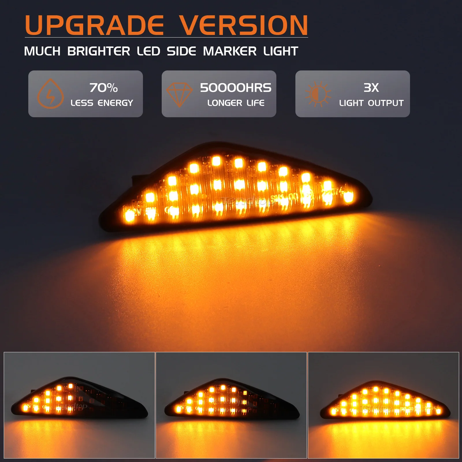 2PCS For BMW X3 F25 X5 E70 2007-2013 X6 E71 E72 2008-2014 LED Dynamic Fender Turn Signal Light Side Marker Lamp