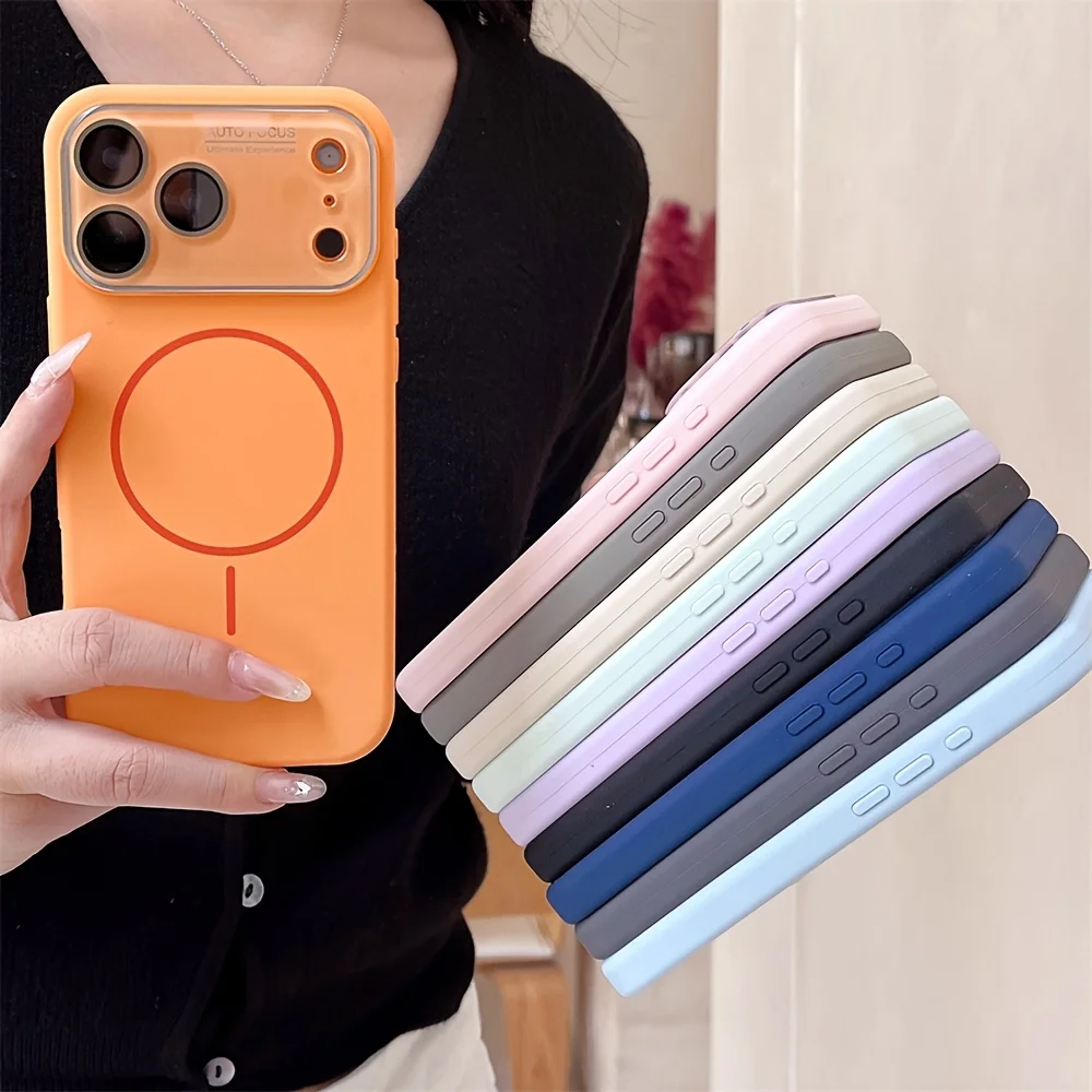 Original große Fenster flüssiges Silikon für Magsafe magnetische Hülle für iPhone 17 Air 16 15 Pro Max Kamera schützen stoßfeste Abdeckung