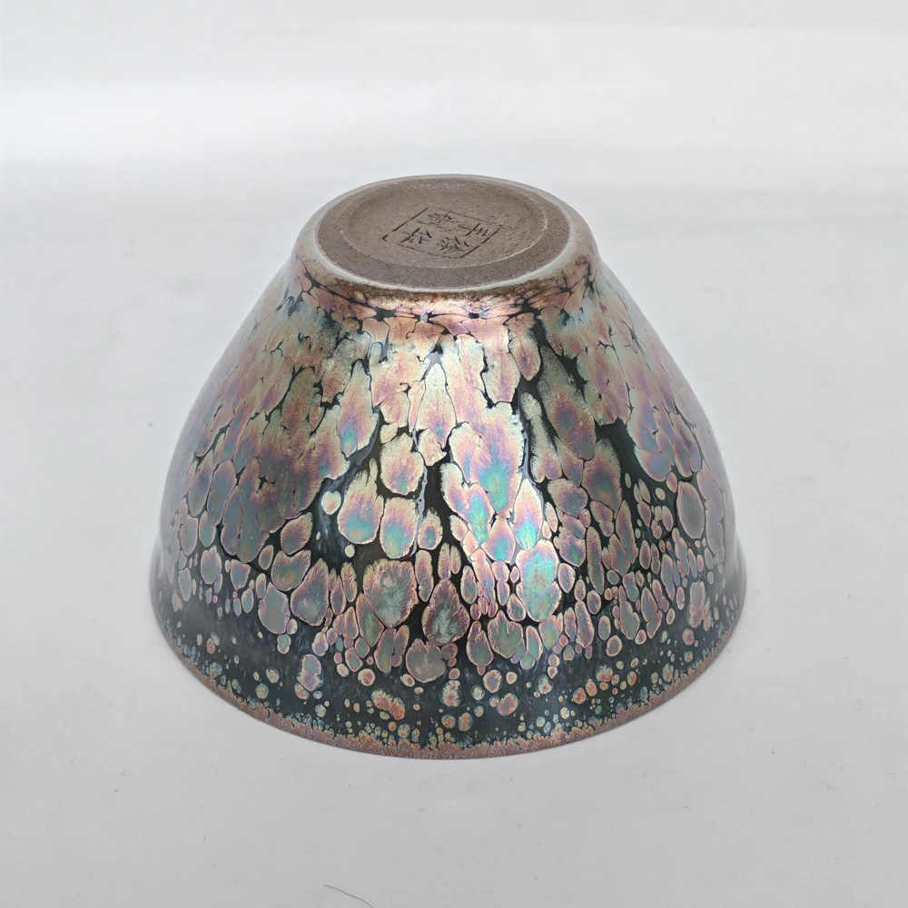 Authentic Jianzhan Tenmokus Tea Cups Handmade Thin Wall Ceramic Natural Clay Ore Kiln Fired Pattern Small Cups