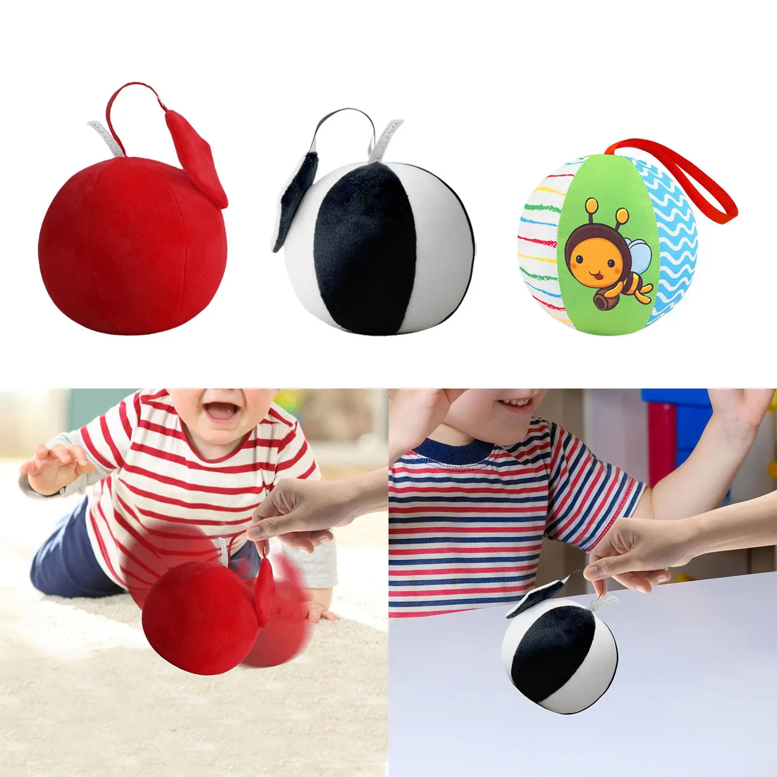 Infant Ball Newborn Hearing Sensory Toy Baby Visual Advance Toy Preschool Educate for Portable Indoor Comfortable