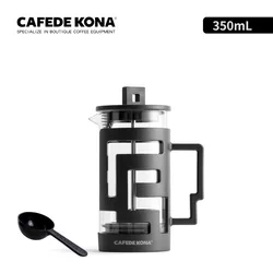 CAFEDE KONA French Press Coffee Press Tea Coffee Maker Glass Coffee Pot High Density Stainless Steel Mesh Heat Resistant Glass