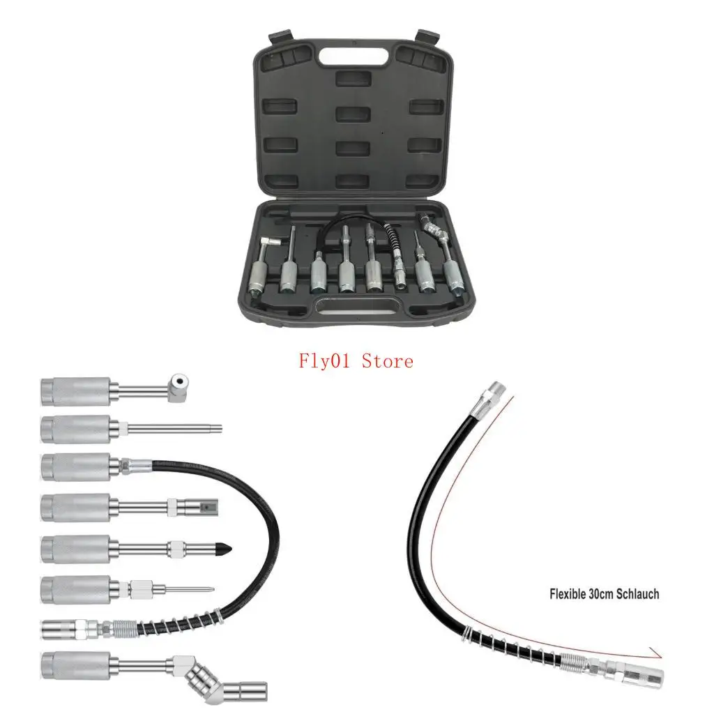 

Grease Guns Adapter Nozzle Couplers Fittings, 90 Degree Lubrication Tool Suitable for Hard to Reach Fittings Repair Shop